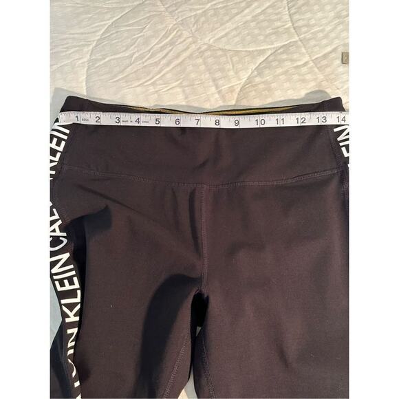 NWT Calvin Klein Womens Performance Pants Yoga Legging Logo Black White Large - Picture 7 of 14